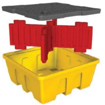 Поддон - контейнер 1260 л, для 1 или 2 IBC кубов (в штабель), c решеткой, штабелируемый