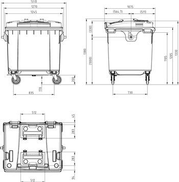 Мусорный контейнер MGBS-1100(K)