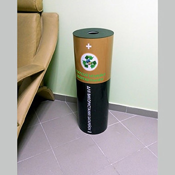Пластиковый контейнер для использованных отработанных батареек (ВВ)