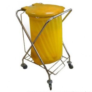 Стойка-тележка для транспортировки медицинских отходов в баках или пакетах на территории ЛПУ
