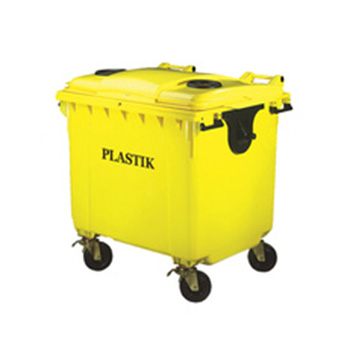 Пластиковый евроконтейнер для раздельного сбора мусора 1100л. (пластик, жесть, стекло)
