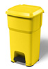 Урна-контейнер пластиковый с педалью 60 л. желтый ГЕРА